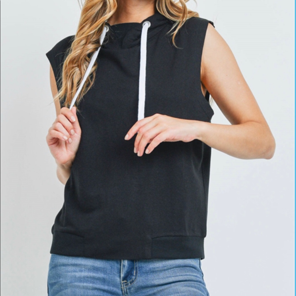Hood Pullover Black Top